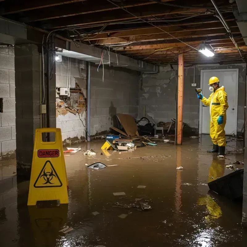 Flooded Basement Electrical Hazard in Monson, MA Property